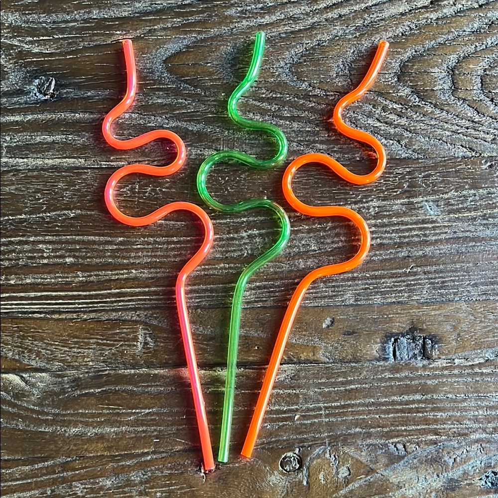Vibrant Swirl Party Straws - Set of 3